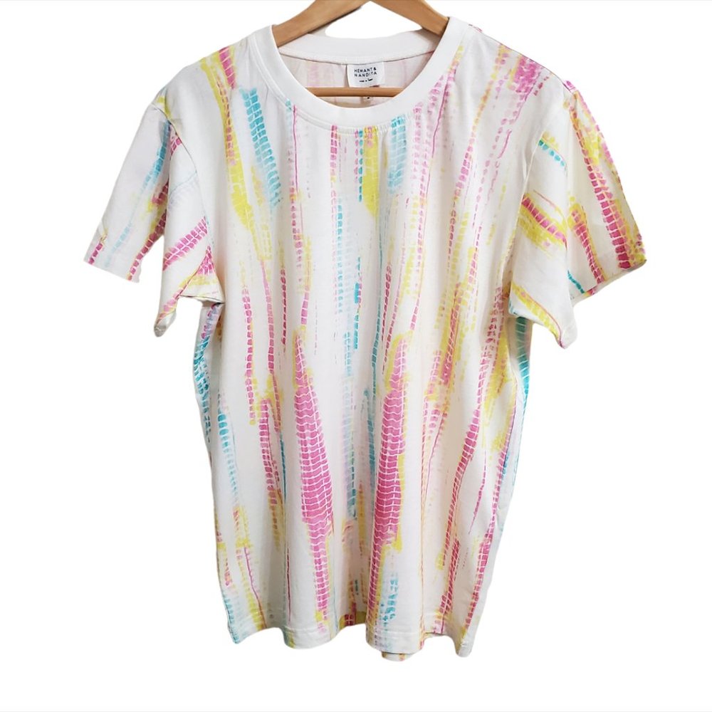 Hemant & Nandita Tie-Dye T-Shirt M Tee Cotton Short Sleeve Crewneck Handmade - Picture 5 of 13